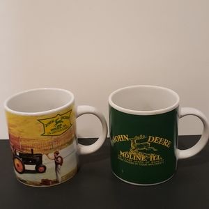 2 John Deere Coffee Mugs Cups Collectible Licensed